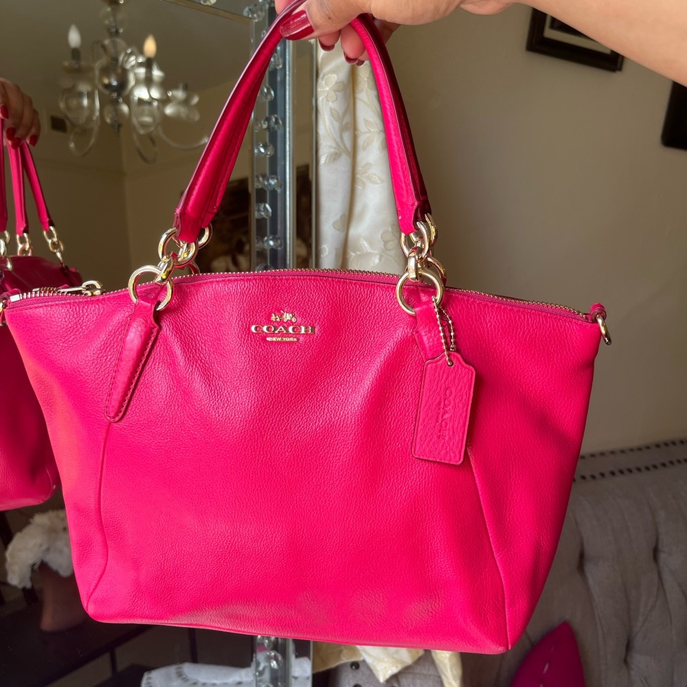 Coach Pink Leather Tote Bag